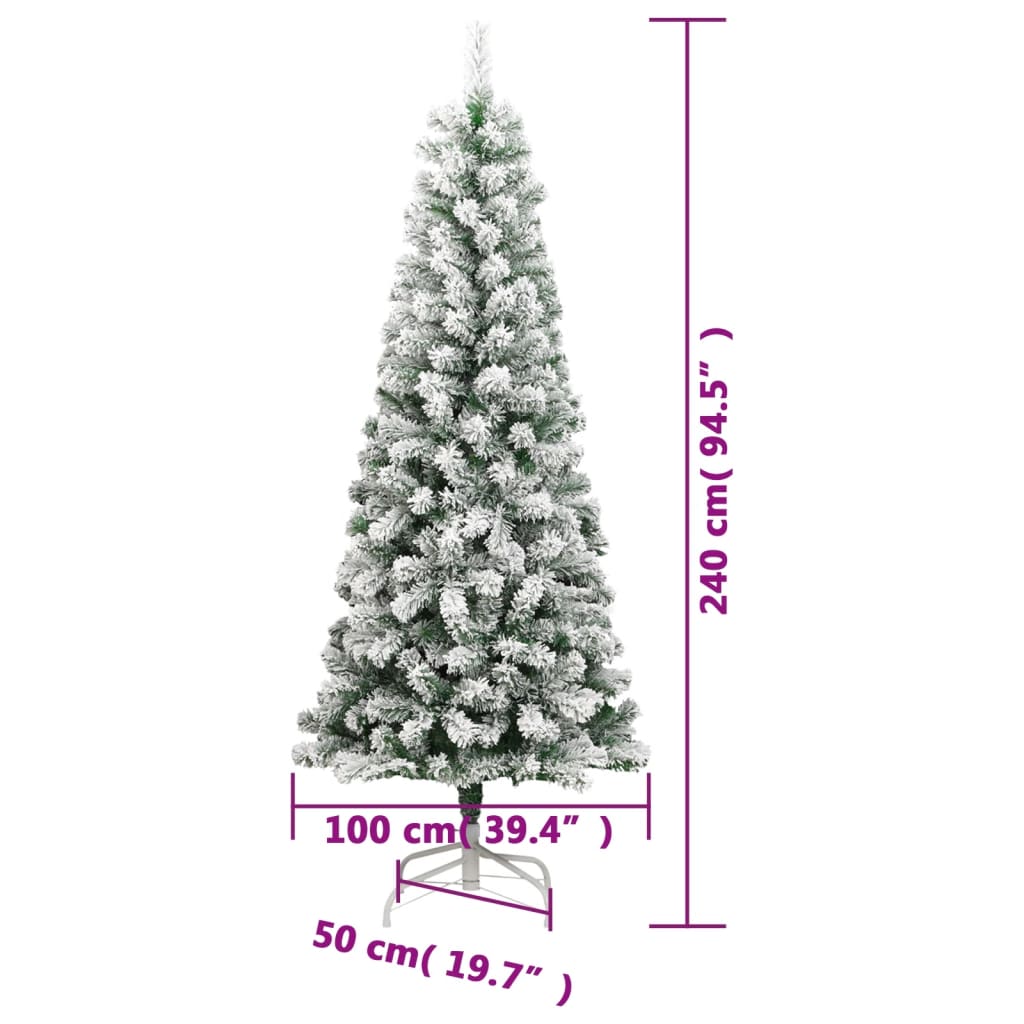 Künstlicher Weihnachtsbaum Klappbar Beschneit 240 cm