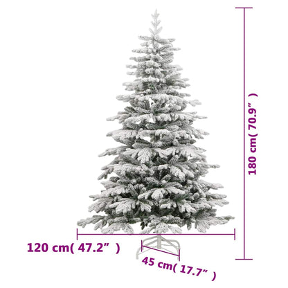 Albero di Natale artificiale, pieghevole, innevato, 180 cm