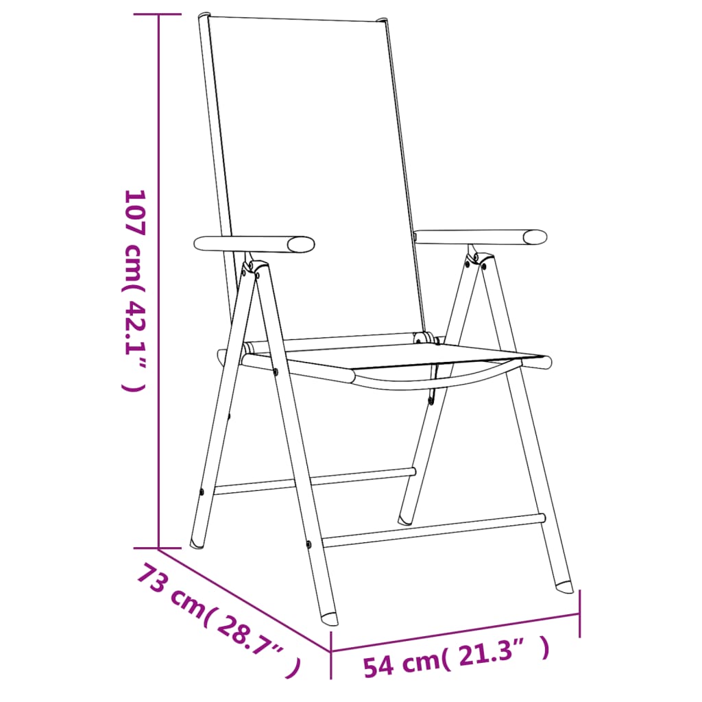 7-tlg. Garten-Essgruppe Schwarz Aluminium