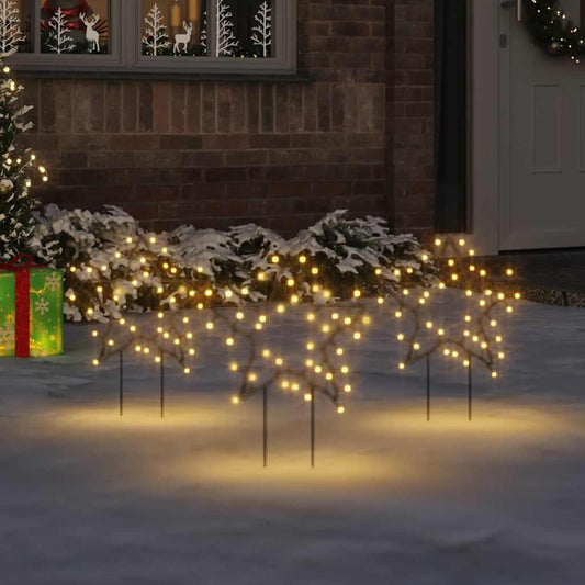 Weihnachtssterne mit Erdspießen 3 Stk. 50 LEDs 29 cm