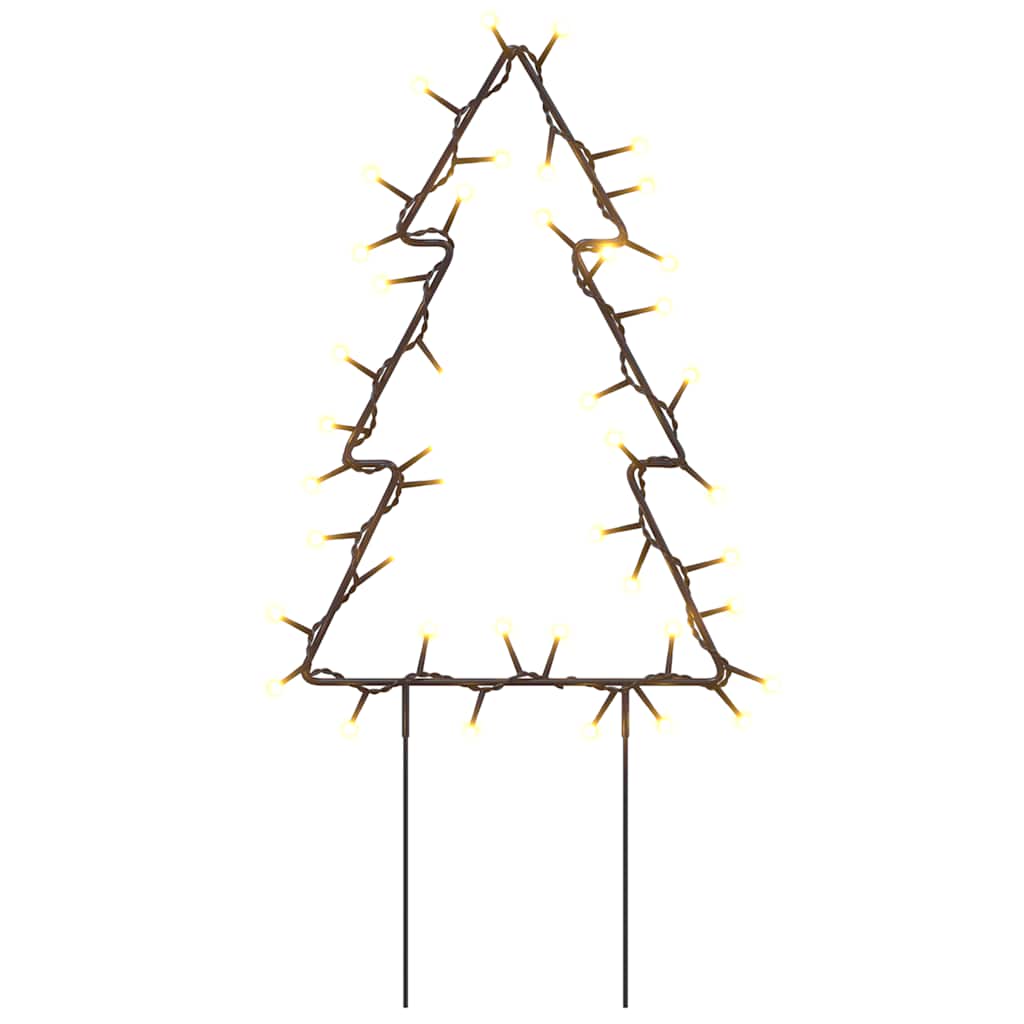 Alberi di Natale con picchetti da terra, 3 pezzi, 50 LED, 30 cm