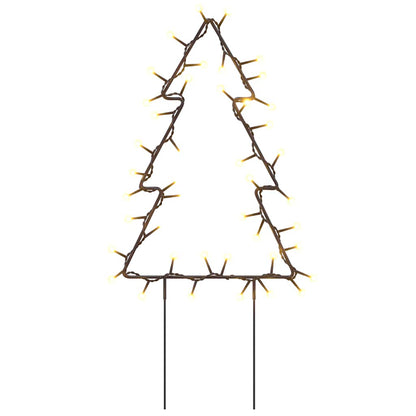 Alberi di Natale con picchetti da terra, 3 pezzi, 50 LED, 30 cm