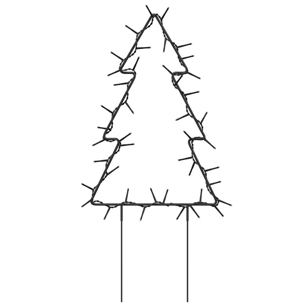 Alberi di Natale con picchetti da terra, 3 pezzi, 50 LED, 30 cm