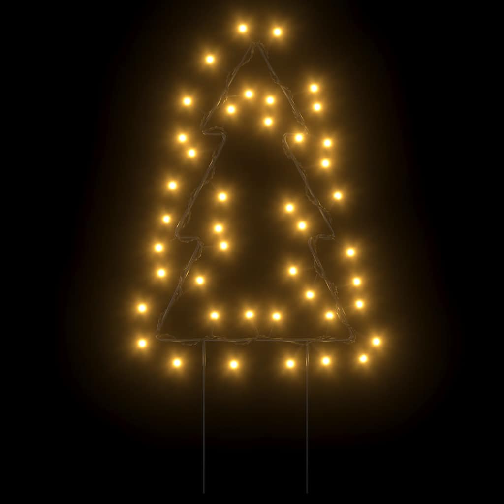 Alberi di Natale con picchetti da terra, 3 pezzi, 50 LED, 30 cm