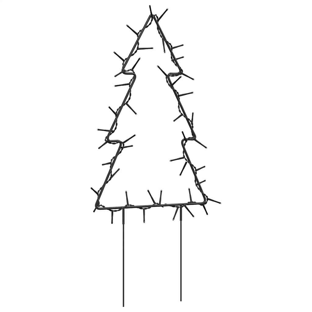 Alberi di Natale con picchetti da terra, 3 pezzi, 50 LED, 30 cm