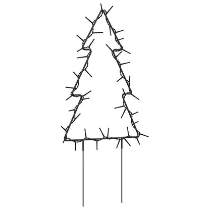 Alberi di Natale con picchetti da terra, 3 pezzi, 50 LED, 30 cm
