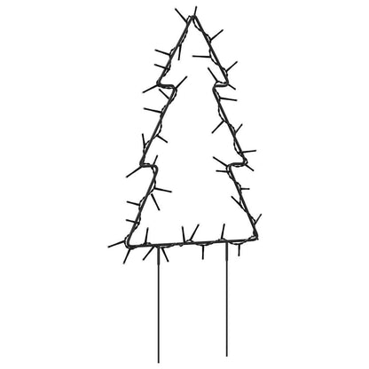 Alberi di Natale con picchetti da terra, 3 pezzi, 50 LED, 30 cm