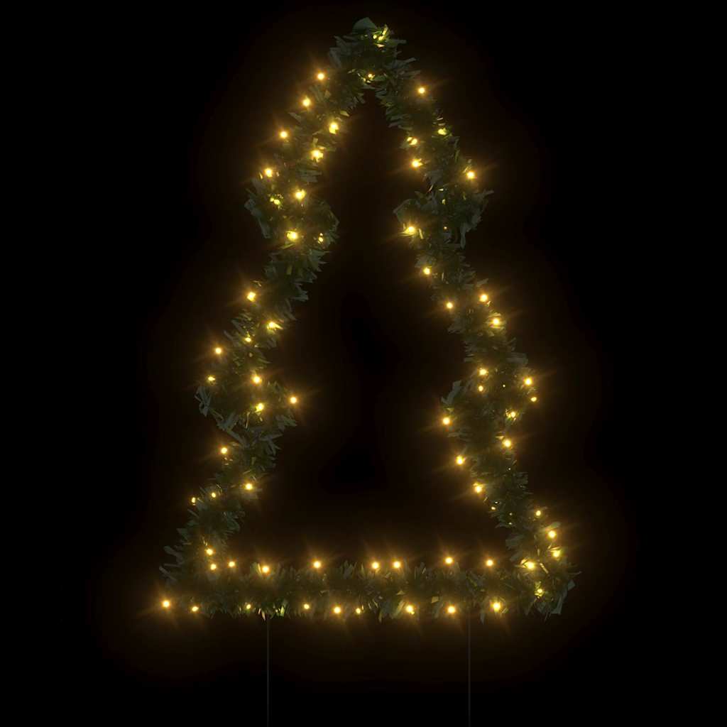 Albero di Natale con picchetti da terra e 80 LED, 60 cm