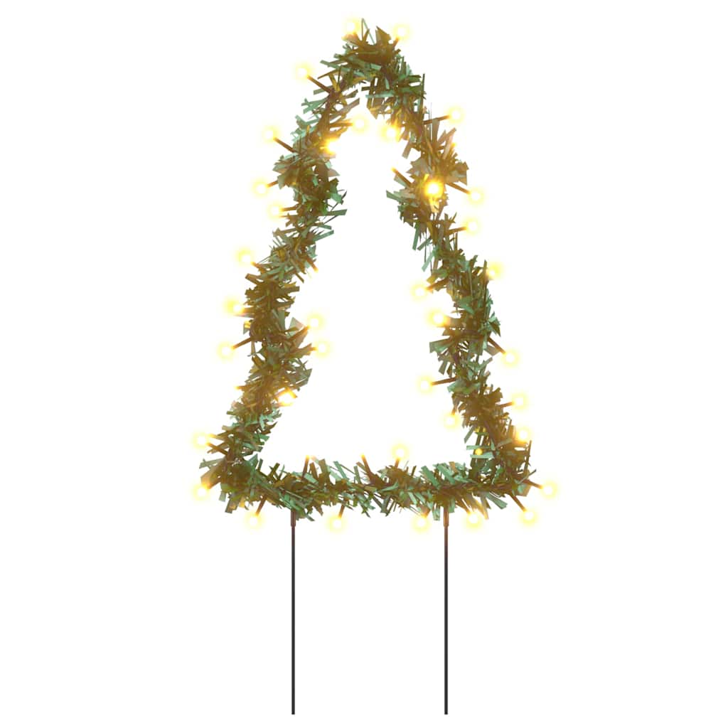 Alberi di Natale con picchetti da terra, 3 pezzi, 50 LED, 30 cm