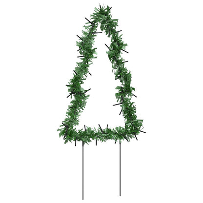 Alberi di Natale con picchetti da terra, 3 pezzi, 50 LED, 30 cm