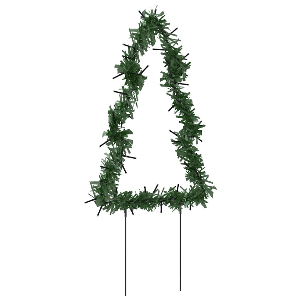 Alberi di Natale con picchetti da terra, 3 pezzi, 50 LED, 30 cm