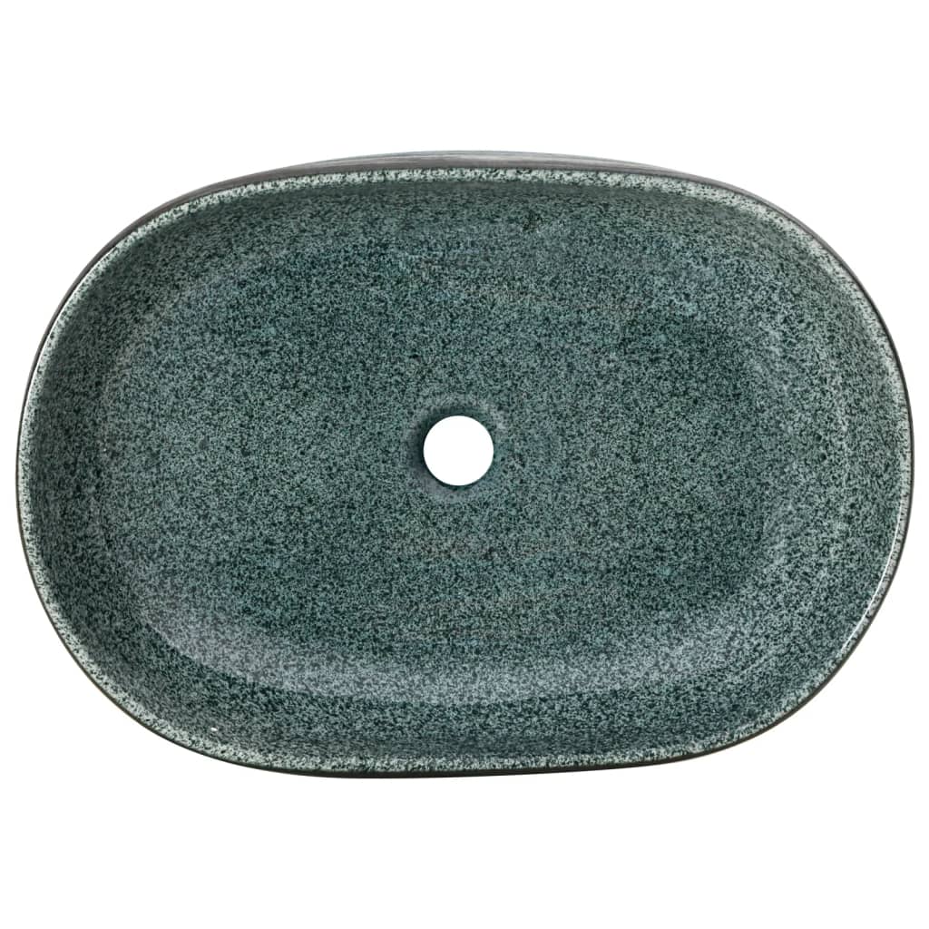 Aufsatzwaschbecken Türkis Oval 59x40x14 cm Keramik