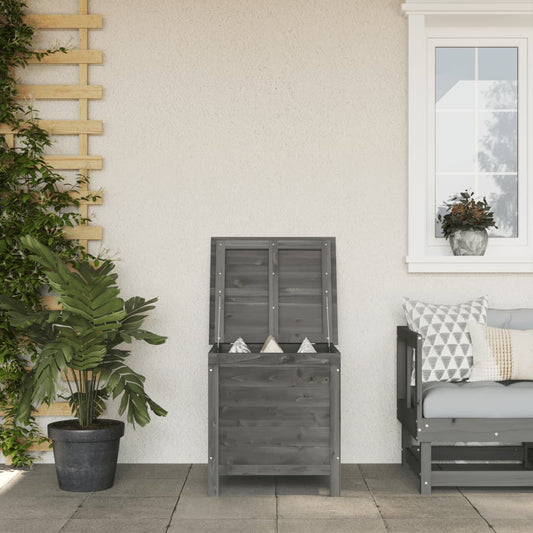 Gartentruhe Anthrazit 50x49x56,5 cm Massivholz Tanne