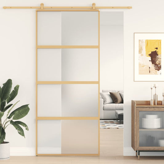 Schiebetür Golden 90x205 cm Matt ESG-Glas und Aluminium