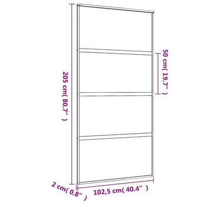 Schiebetür Golden 102,5x205 cm Matt ESG-Glas und Aluminium