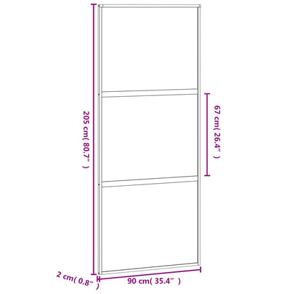 Schiebetür Weiß 90x205 cm Hartglas und Aluminium