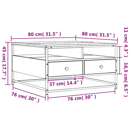 Couchtisch Sonoma-Eiche 80x80x45 cm Holzwerkstoff