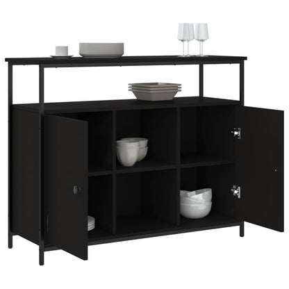 Sideboard Schwarz 100x35x80 cm Holzwerkstoff