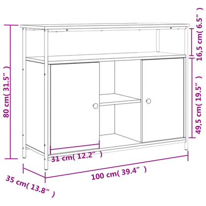 Sideboard Schwarz 100x35x80 cm Holzwerkstoff