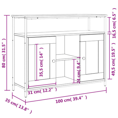 Sideboard Sonoma-Eiche 100x35x80 cm Holzwerkstoff