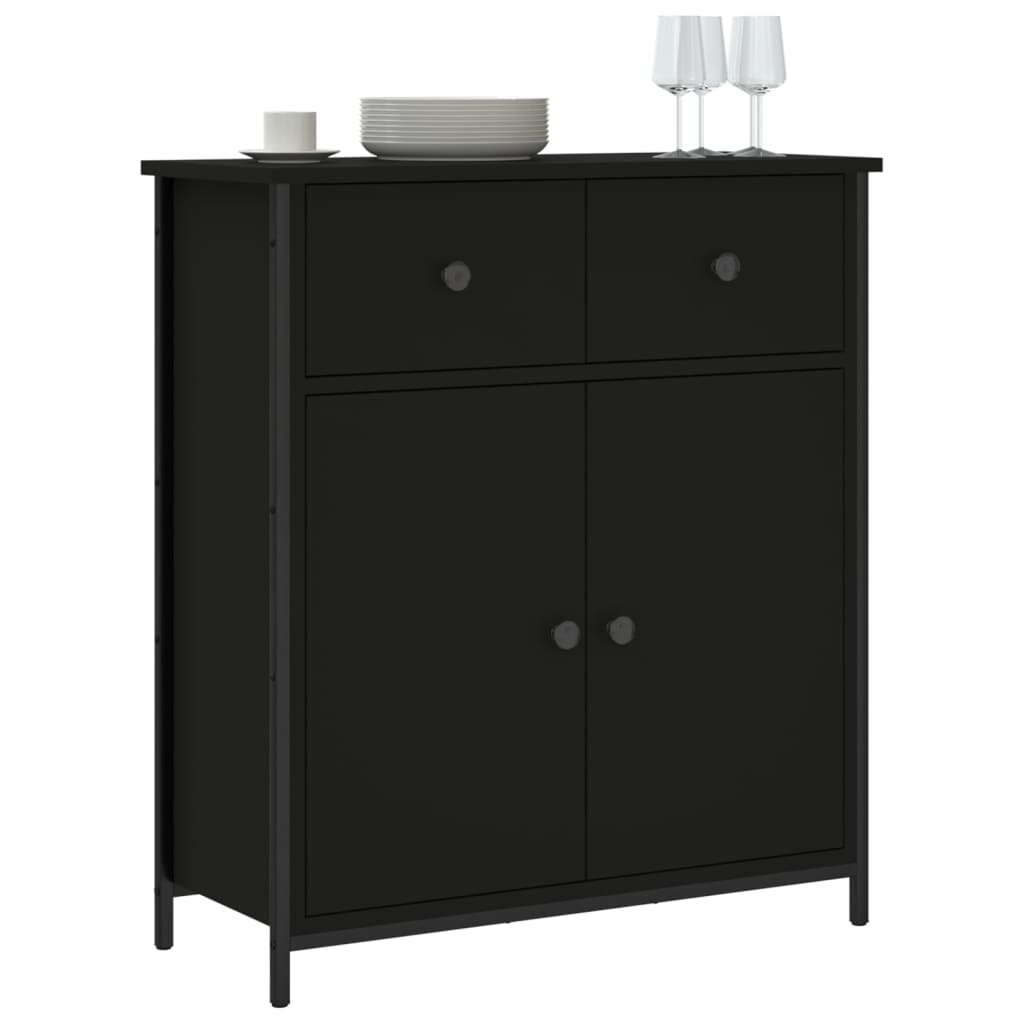 Sideboard Schwarz 70x30x80 cm Holzwerkstoff