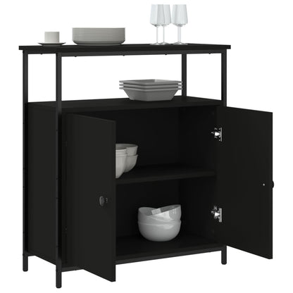 Sideboard Schwarz 70x30x80 cm Holzwerkstoff