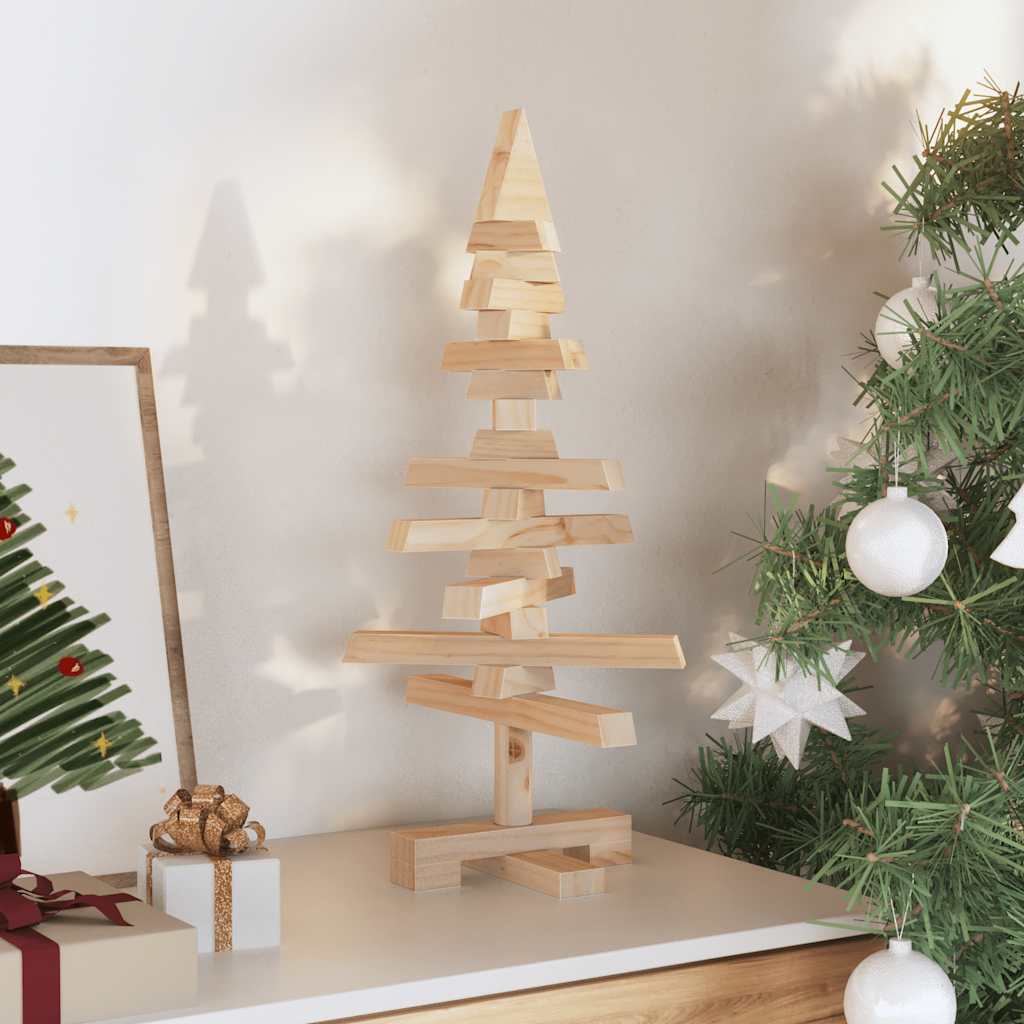 Albero di Natale in legno per decorazione, 60 cm, legno di pino massiccio
