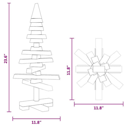 Albero di Natale in legno per decorazione, 60 cm, legno di pino massiccio