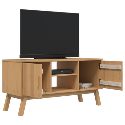 TV-Schrank OLDEN Braun 114x43x57 cm Massivholz Kiefer