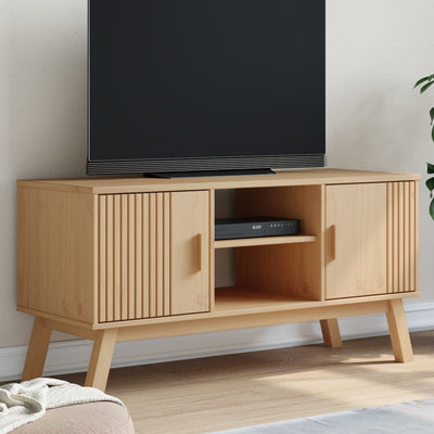 TV-Schrank OLDEN Braun 114x43x57 cm Massivholz Kiefer