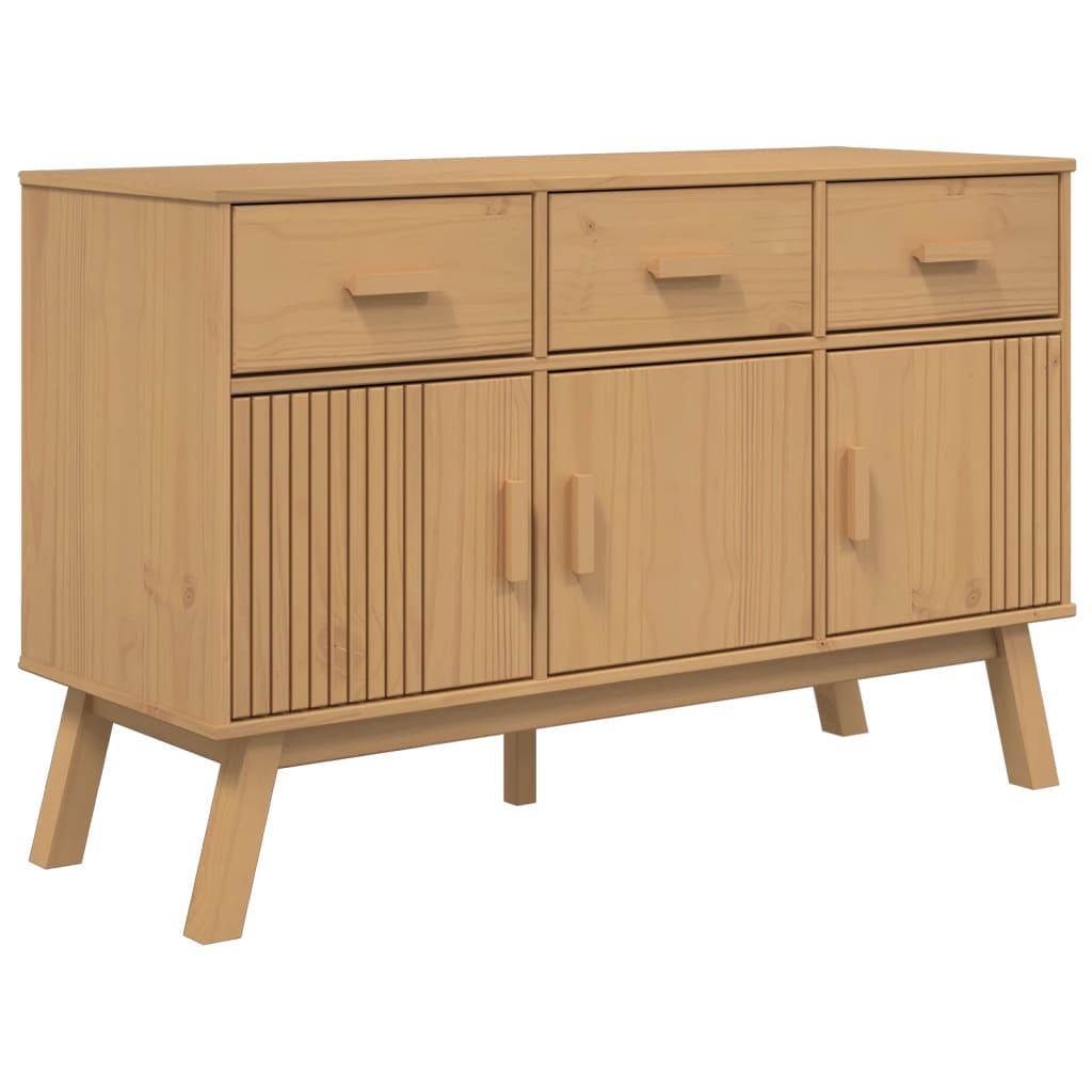 Sideboard OLDEN Braun 114x43x73,5 cm Massivholz Kiefer