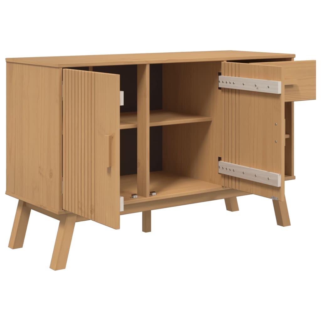 Sideboard OLDEN Braun 114x43x73,5 cm Massivholz Kiefer