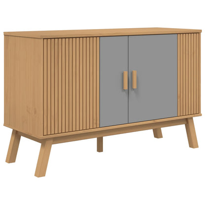 Sideboard OLDEN Grau und Braun 114x43x73,5 cm Massivholz Kiefer