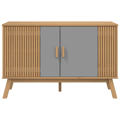 Sideboard OLDEN Grau und Braun 114x43x73,5 cm Massivholz Kiefer