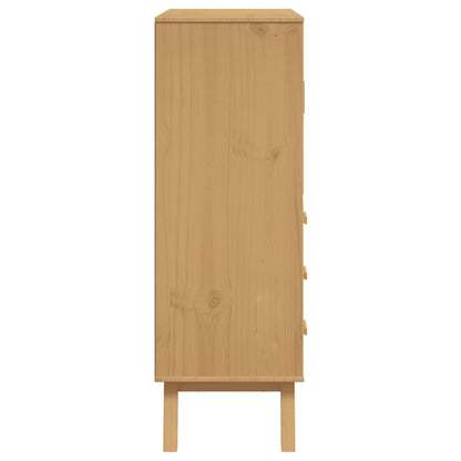 Highboard OLDEN Grau und Braun 85x43x125 cm Massivholz Kiefer