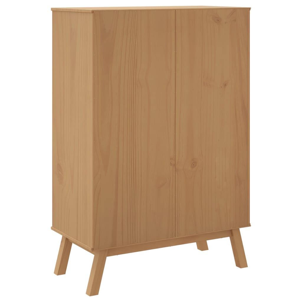 Highboard OLDEN Grau und Braun 85x43x125 cm Massivholz Kiefer