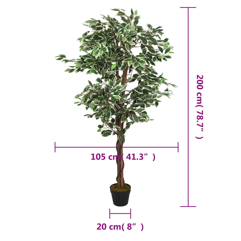 Ficusbaum Künstlich 1260 Blätter 200 cm Grün