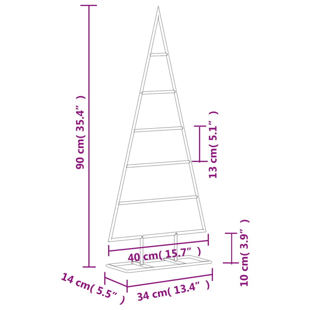 Metall-Weihnachtsbaum für Dekorationen Schwarz 90 cm