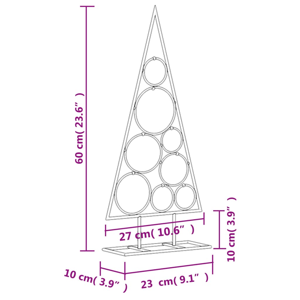 Metall-Weihnachtsbaum Deko Schwarz 60 cm