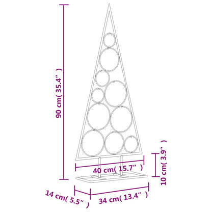 Metall-Weihnachtsbaum für Dekorationen Schwarz 90 cm