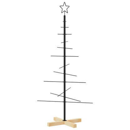 Weihnachtsbaum Metall mit Holzständer Schwarz 120 cm