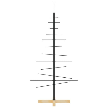 Weihnachtsbaum Metall mit Holzständer Schwarz 120 cm