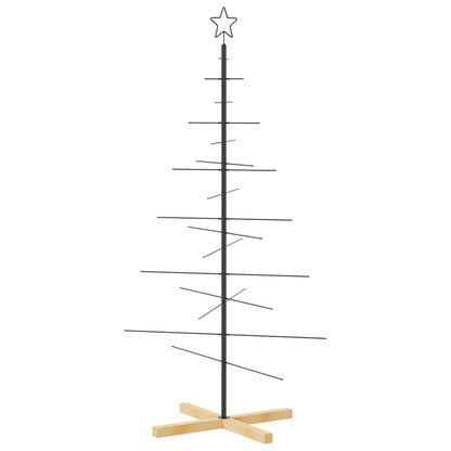 Weihnachtsbaum Metall mit Holzständer Schwarz 150 cm