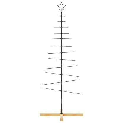 Weihnachtsbaum Metall mit Holzständer Schwarz 150 cm