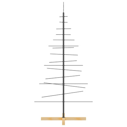 Weihnachtsbaum Metall mit Holzständer Schwarz 150 cm