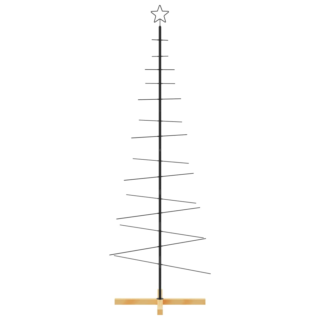 Weihnachtsbaum Metall mit Holzständer Schwarz 180 cm