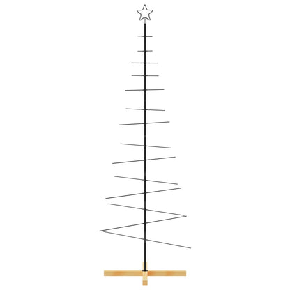 Weihnachtsbaum Metall mit Holzständer Schwarz 180 cm