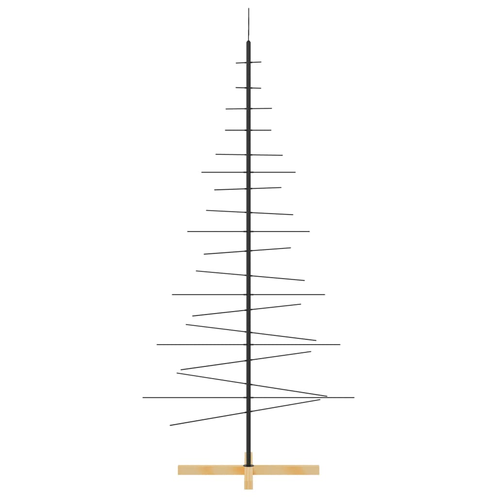 Weihnachtsbaum Metall mit Holzständer Schwarz 180 cm