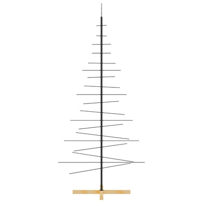 Weihnachtsbaum Metall mit Holzständer Schwarz 180 cm