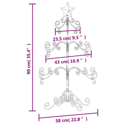 Metall-Weihnachtsbaum für Dekorationen Schwarz 90 cm